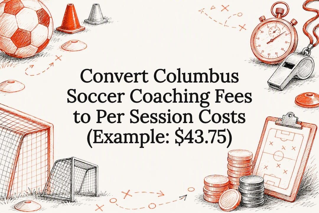 Convert Columbus Soccer Coaching Fees to Per Session Costs (Example: $43.75)